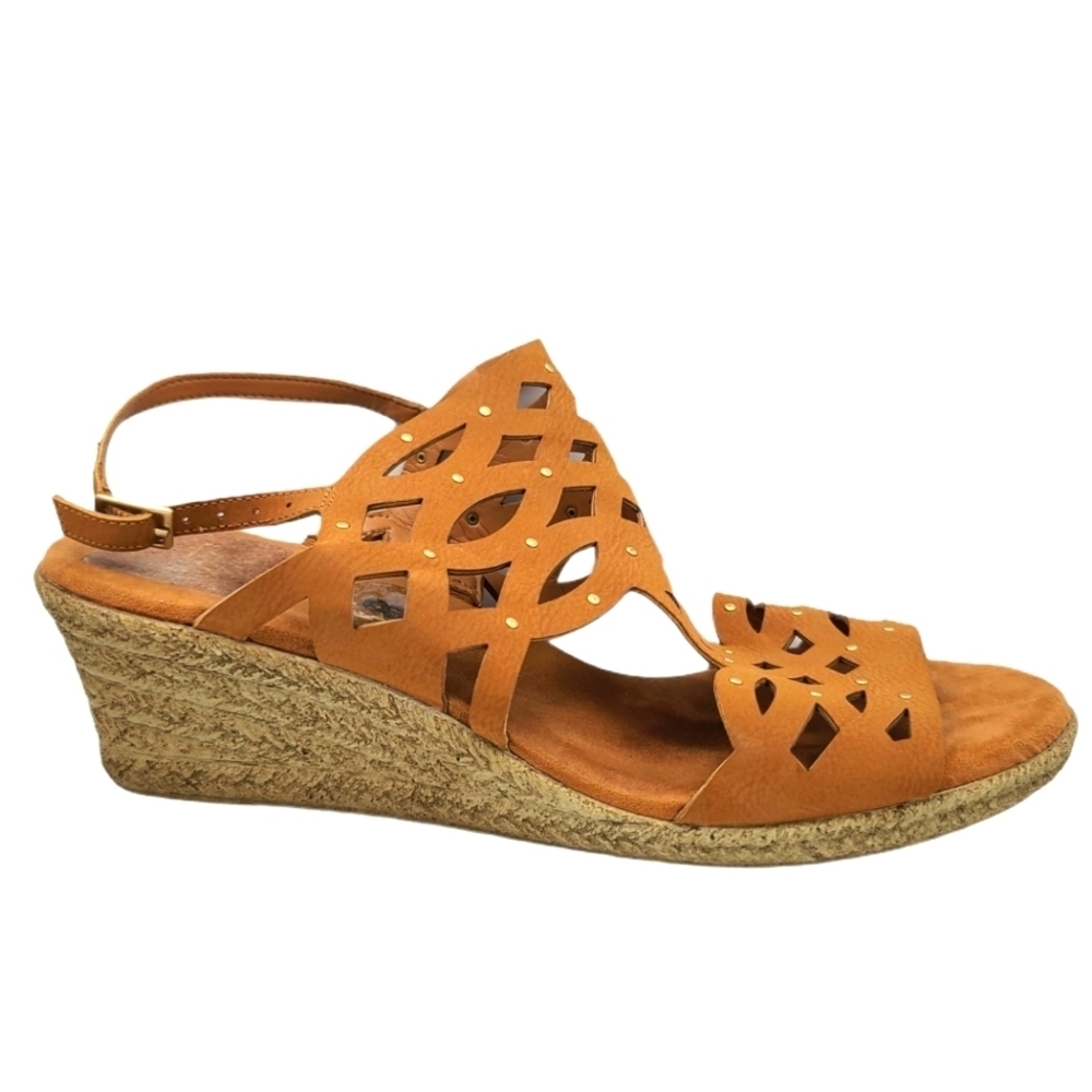 Franco Sarto Faux Espadrilles Size 8 Brown 2" inch